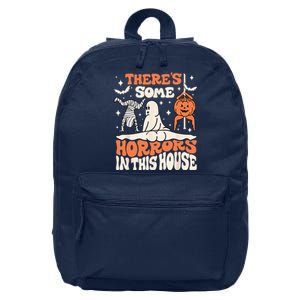 Theres Some Horrors In This House Ghost Pumpkin Halloween 16 in Basic Backpack