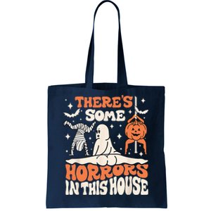 Theres Some Horrors In This House Ghost Pumpkin Halloween Tote Bag