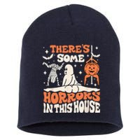 Theres Some Horrors In This House Ghost Pumpkin Halloween Short Acrylic Beanie