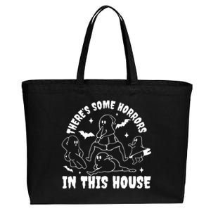 Theres Some Horrors In This House Funny Halloween Cotton Canvas Jumbo Tote