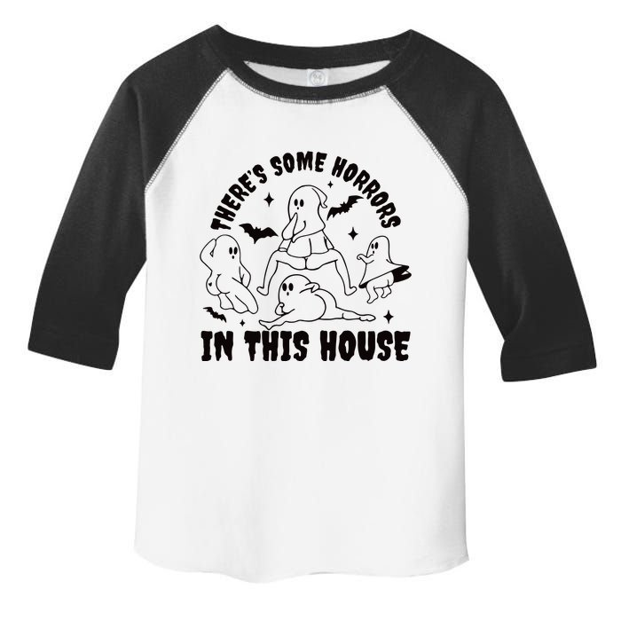 Theres Some Horrors In This House Funny Halloween Toddler Fine Jersey T-Shirt