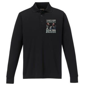 ThereS Some Horrors In This House Halloween Funny Performance Long Sleeve Polo