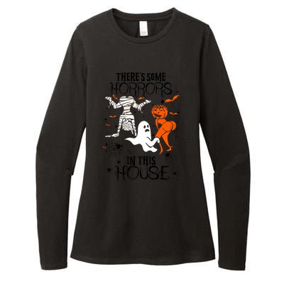 Theres Some Horrors In This House Halloween Gifts Womens CVC Long Sleeve Shirt