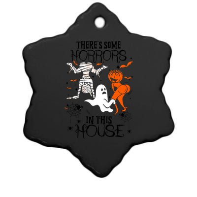 Theres Some Horrors In This House Halloween Gifts Ceramic Star Ornament