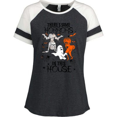 Theres Some Horrors In This House Halloween Gifts Enza Ladies Jersey Colorblock Tee