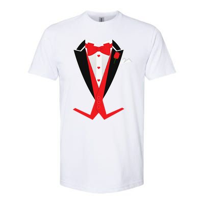 Tuxedo Suit Heart Costume Happy Valentines Day Cool Gift Softstyle® CVC T-Shirt