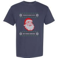 Theres Some Hos In This House Inappropriate Christmas Santa Garment-Dyed Heavyweight T-Shirt