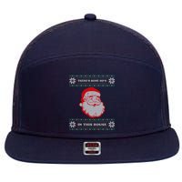 Theres Some Hos In This House Inappropriate Christmas Santa 7 Panel Mesh Trucker Snapback Hat