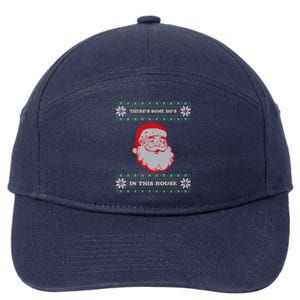 Theres Some Hos In This House Inappropriate Christmas Santa 7-Panel Snapback Hat