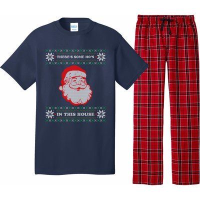 Theres Some Hos In This House Inappropriate Christmas Santa Pajama Set