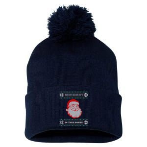 Theres Some Hos In This House Inappropriate Christmas Santa Pom Pom 12in Knit Beanie