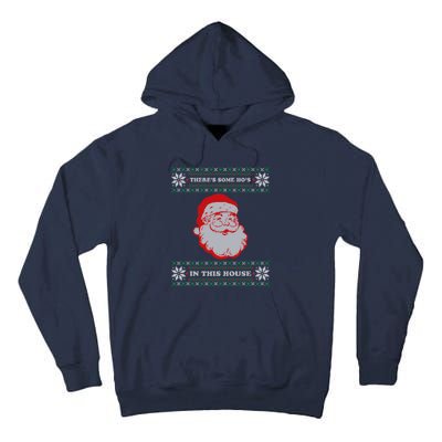 Theres Some Hos In This House Inappropriate Christmas Santa Tall Hoodie