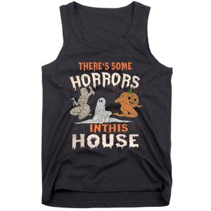 Theres Some Horrors In This House Halloween Pumpkin Ghost Trending Design Tank Top