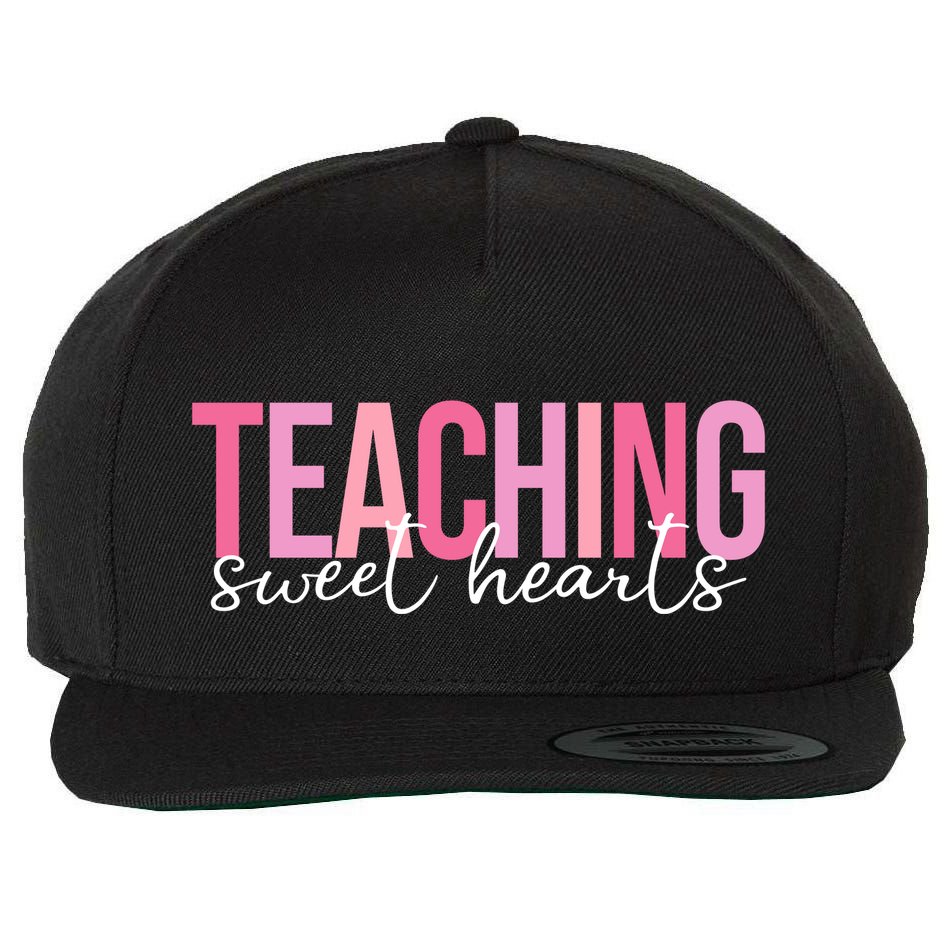 Teaching Sweet Hears Cute Valentine Teacher Wool Snapback Cap