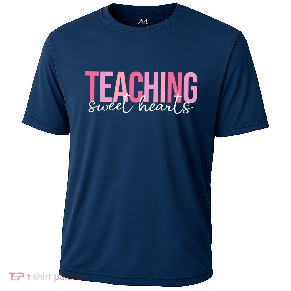 Teaching Sweet Hears Cute Valentine Teacher Cooling Performance Crew T-Shirt