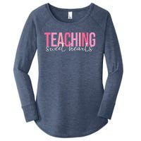 Teaching Sweet Hears Cute Valentine Teacher Women's Perfect Tri Tunic Long Sleeve Shirt