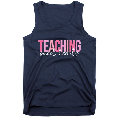 Teaching Sweet Hears Cute Valentine Teacher Tank Top