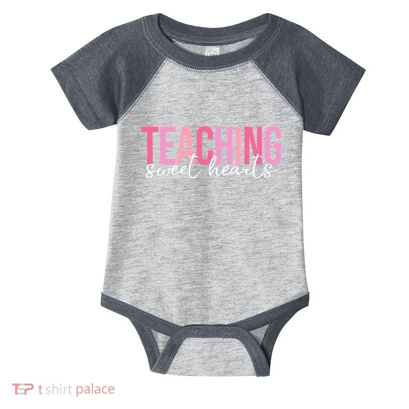 Teaching Sweet Hears Cute Valentine Teacher Infant Baby Jersey Bodysuit
