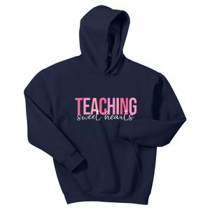 Teaching Sweet Hears Cute Valentine Teacher Kids Hoodie