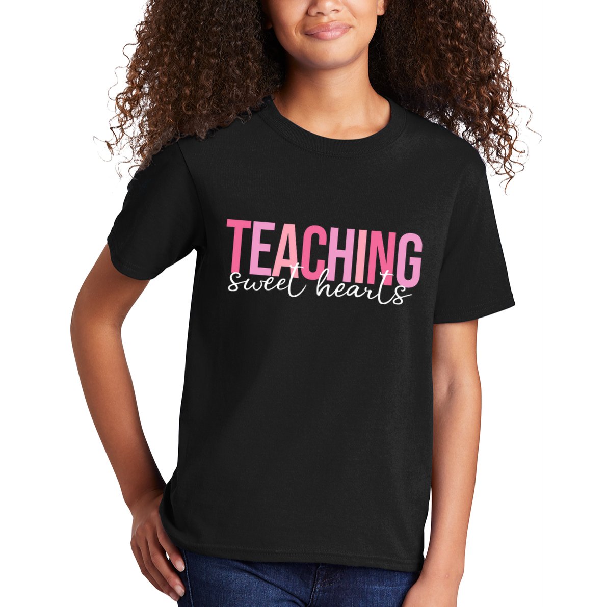 Teaching Sweet Hears Cute Valentine Teacher Kids T-Shirt