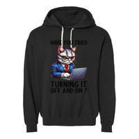 Tech Support Humor I Cat Tech Engineer I Computer It Guy Garment-Dyed Fleece Hoodie