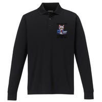 Tech Support Humor I Cat Tech Engineer I Computer It Guy Performance Long Sleeve Polo