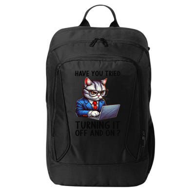 Tech Support Humor I Cat Tech Engineer I Computer It Guy City Backpack