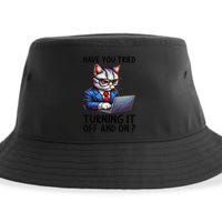 Tech Support Humor I Cat Tech Engineer I Computer It Guy Sustainable Bucket Hat