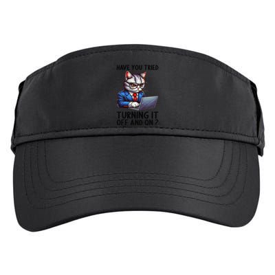 Tech Support Humor I Cat Tech Engineer I Computer It Guy Adult Drive Performance Visor