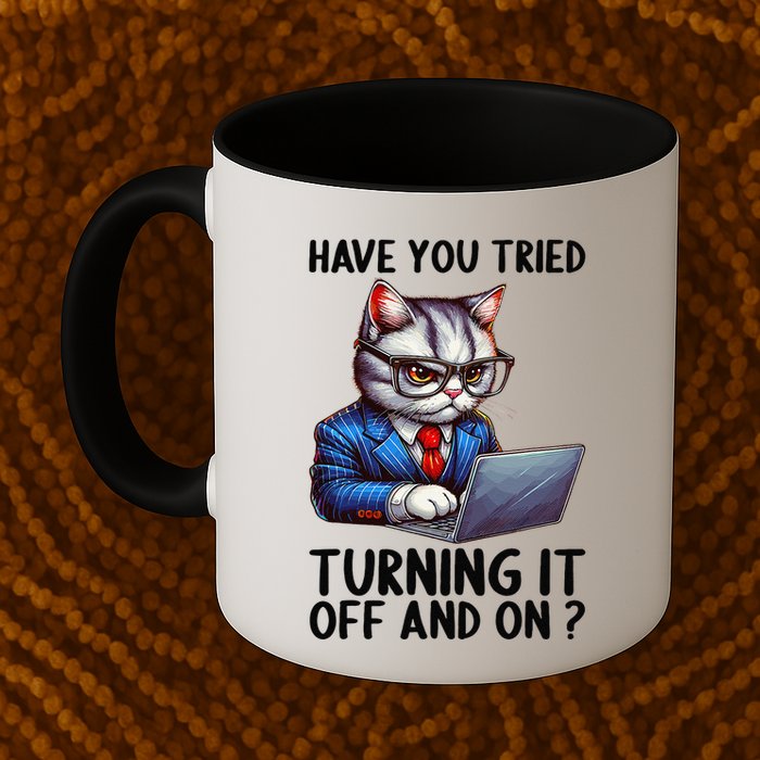 Tech Support Humor I Cat Tech Engineer I Computer It Guy Coffee Mug