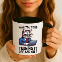 Tech Support Humor I Cat Tech Engineer I Computer It Guy Coffee Mug