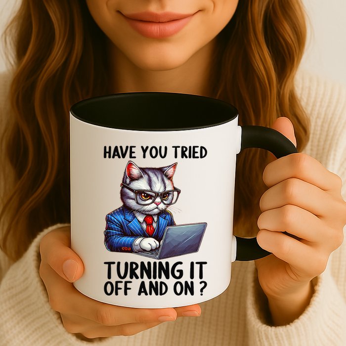 Tech Support Humor I Cat Tech Engineer I Computer It Guy Coffee Mug