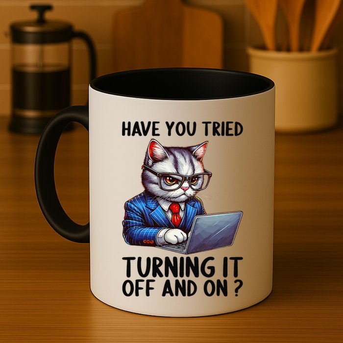 Tech Support Humor I Cat Tech Engineer I Computer It Guy Coffee Mug