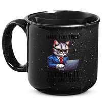Tech Support Humor I Cat Tech Engineer I Computer It Guy 15oz Campfire Ceramic Mug