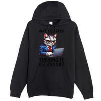 Tech Support Humor I Cat Tech Engineer I Computer It Guy Premium Pullover Hoodie