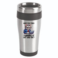 Tech Support Humor I Cat Tech Engineer I Computer It Guy 16oz Travel Tumbler