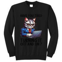 Tech Support Humor I Cat Tech Engineer I Computer It Guy Tall Sweatshirt