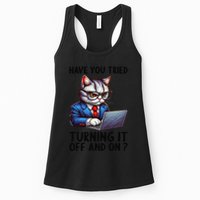 Tech Support Humor I Cat Tech Engineer I Computer It Guy Womens Tank Top
