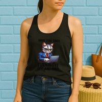 Tech Support Humor I Cat Tech Engineer I Computer It Guy Womens Tank Top