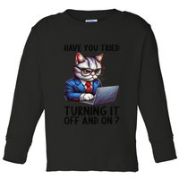 Tech Support Humor I Cat Tech Engineer I Computer It Guy Toddler Long Sleeve Shirt