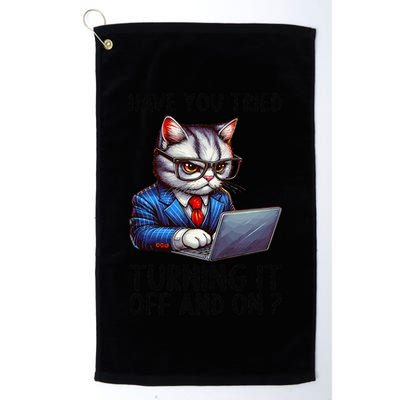 Tech Support Humor I Cat Tech Engineer I Computer It Guy Golf Towel