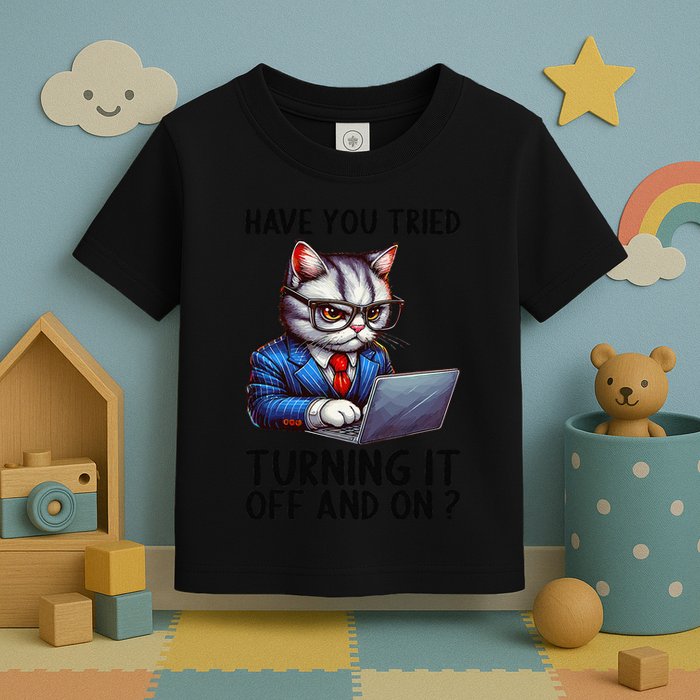 Tech Support Humor I Cat Tech Engineer I Computer It Guy Toddler T-Shirt