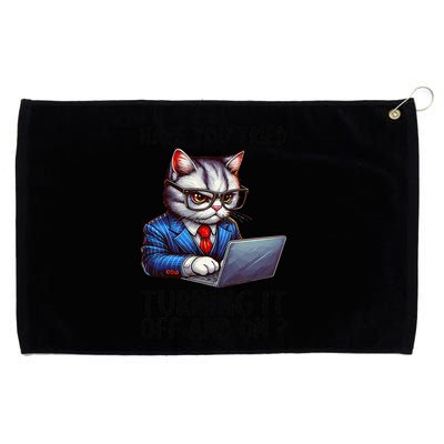 Tech Support Humor I Cat Tech Engineer I Computer It Guy Grommeted Golf Towel