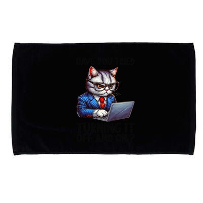 Tech Support Humor I Cat Tech Engineer I Computer It Guy Microfiber Hand Towel