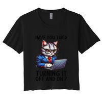 Tech Support Humor I Cat Tech Engineer I Computer It Guy Crop Top