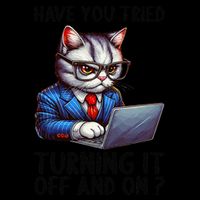 Tech Support Humor I Cat Tech Engineer I Computer It Guy Cropped Pullover Crew