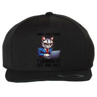 Tech Support Humor I Cat Tech Engineer I Computer It Guy Wool Snapback Cap