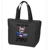Tech Support Humor I Cat Tech Engineer I Computer It Guy Zip Tote Bag