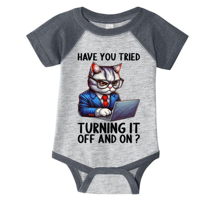 Tech Support Humor I Cat Tech Engineer I Computer It Guy Infant Baby Jersey Bodysuit