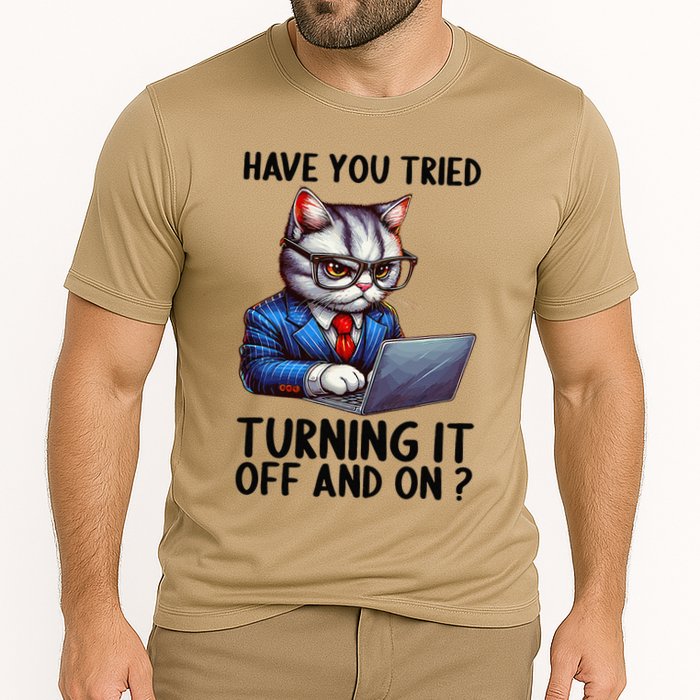 Tech Support Humor I Cat Tech Engineer I Computer It Guy Cooling Performance Crew T-Shirt
